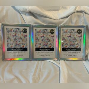 Holographic Silver Photo Frames Set